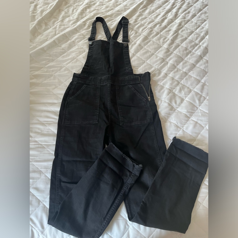 Madewell black denim overalls